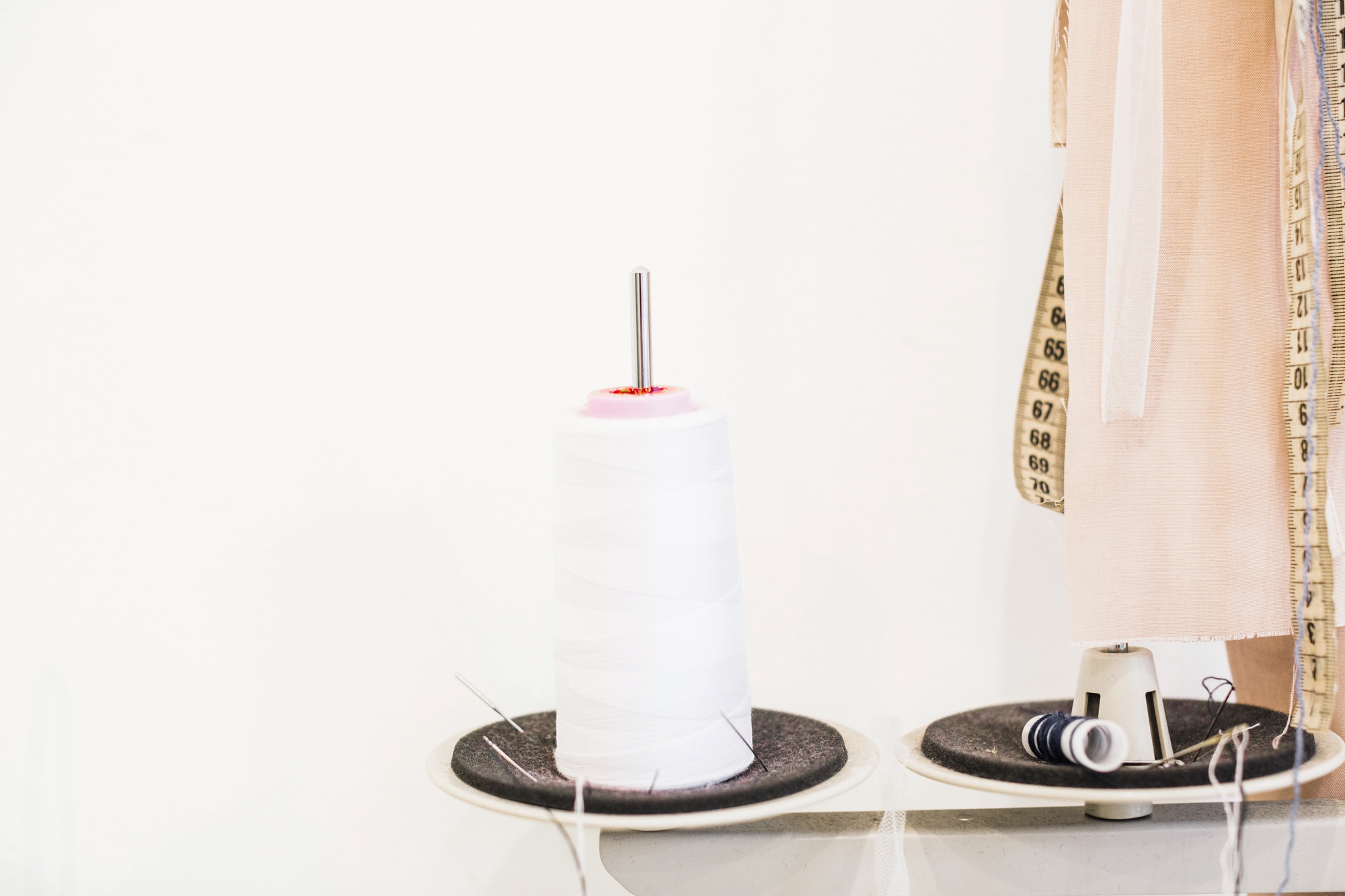 atelier interior with embroidery workstation
